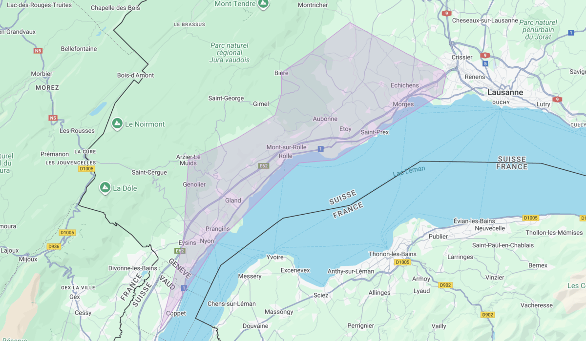 carte du périmètre du déplacement à domicile